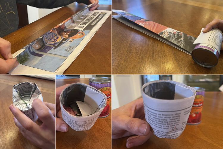 Upcycle small food containers or even newspaper for starting seeds indoors